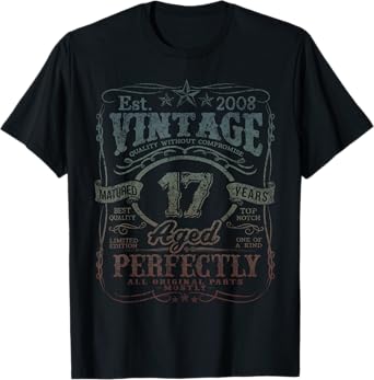 Vintage 2008 Limited Edition Shirt 17 year old 17th Birthday T-Shirt