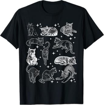 Vintage 90s Tattoo Cat Retro Kitten Nature Cat Lover Cat Mom T-Shirt