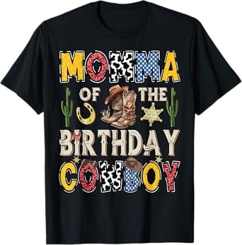 Momma Of The Birthday CowBoy Rodeo Momma Western T-Shirt