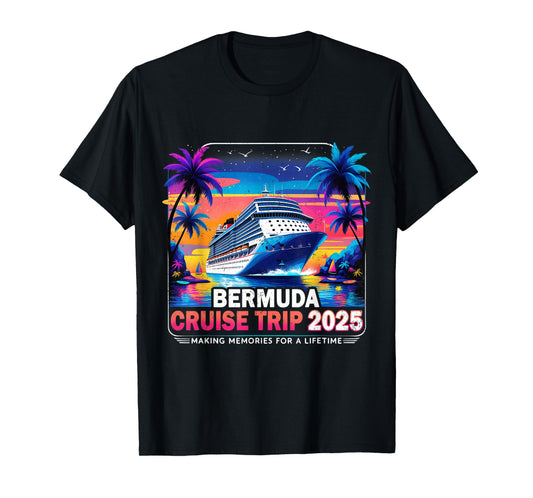 Bermuda Cruise Trip 2025 Sunset Vacation Gift T-Shirt