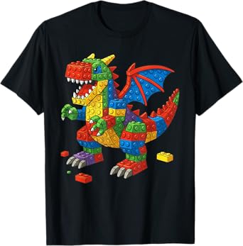 Funny Family Master Builder Building Bricks Blocks Kids Boys T-Shirt