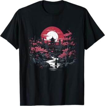 Japanese Landscape Cherry blossoms Martial arts T-Shirt