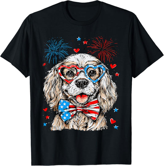 Cocker Spaniel Patriotic 4th Of July Cocker Spaniel Dog Mom T-shirt