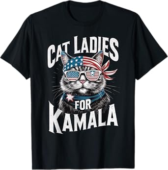 Cat Ladies for Kamala 2024 President Kamala-Harris T-Shirt