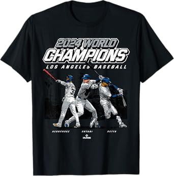2024 Los Angeles World Champions Ohtani, Betts & Hernández T-Shirt