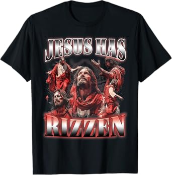 Jesus Has Rizzen Christian Faith Spiritual Humor Matching T-Shirt