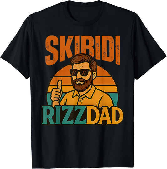 Mens Funny Father’s Day Skibidi RizzDad T-Shirt