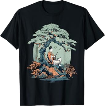 Relaxing Samurai Bonsai Tree T-Shirt