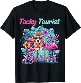 Vacation Tourist Apparel & Vintage Hawaiian Wear Unisex-Adults, Unisex-Kids T-Shirt Black Tie-Dye Cartoon Tacky Tourist Hawaiian Short Sleeve T-Shirt Small