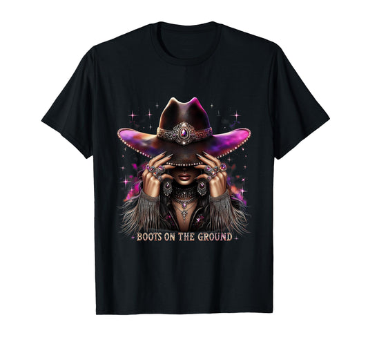 Boot Cowboy Boots On The Ground Western Cowgirl Linedance T-Shirt