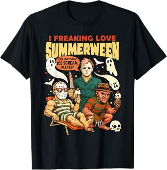 I Freaking Love Summerween Funny Ghost Summer Halloween T-Shirt