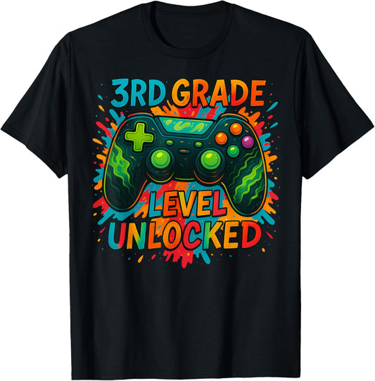 Back to School 3rd Grade Boys Gamer First Day School Level T-Shirt