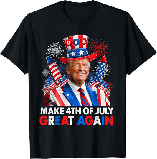 Donald Trump Patriotic Firework Make 4th Of July Great Again T-Shirt