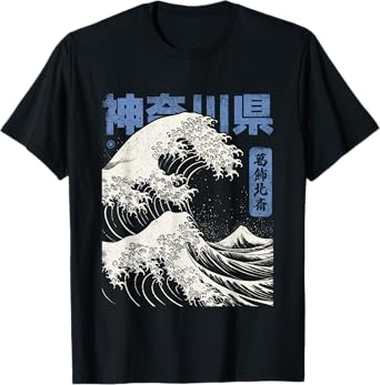 Vintage Japanese Kanagawa Hokusai Ukiyo-e Great Wave T-Shirt