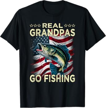 Real Grandpas Go Fishing - Largemouth Bass T-Shirt