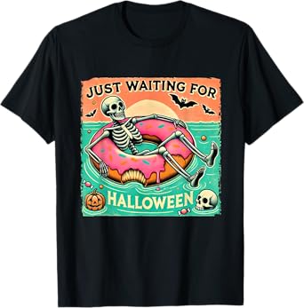 Spooky Summerween Skeleton Just Waiting for Halloween T-Shirt