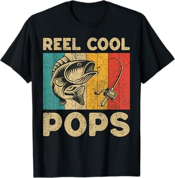 Father's Day Present Funny Fishing Reel Cool Pops T-Shirt