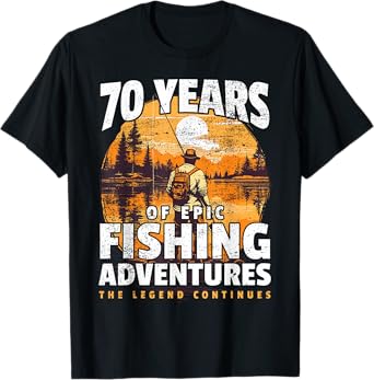 Fishing 70th Birthday 70 Year Old Fisherman T-Shirt