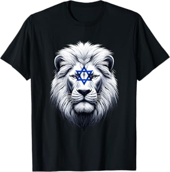 Jewish Israel Flag Lion David Star Yisrael Proud Israelites T-Shirt