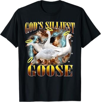 Vintage God's Silliest Goose Funny Silly Goose Pun Bootleg T-Shirt