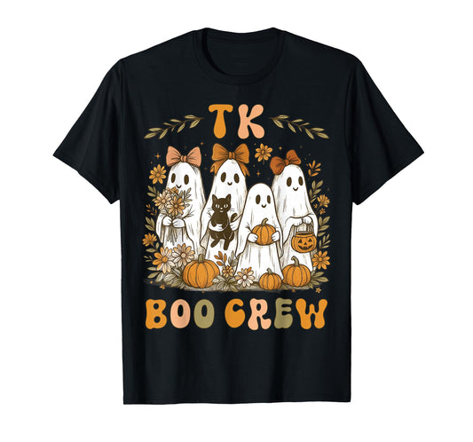 TK Boo Crew Preppy Halloween Floral Ghost TK Teacher Team TK T-Shirt