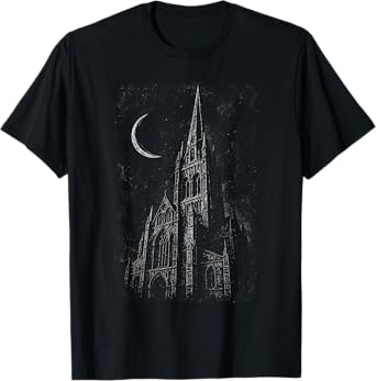 Dark Gothic Church Cathedral Grunge Goth Alt Aesthetic Art T-Shirt