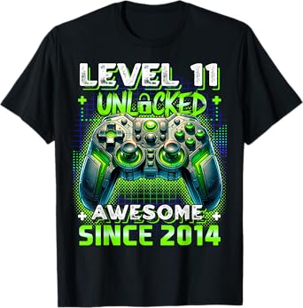 11th Birthday Boy Level 11 Gamer 11 Year Video Game Party T-Shirt