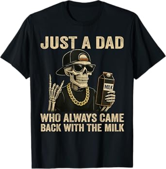 Just A Dad Who Always Came Back With The Milk Fathers Day T-Shirt