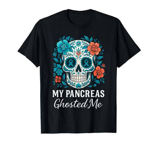 Funny Halloween Diabetes Awareness My Pancreas Ghosted Me T-Shirt
