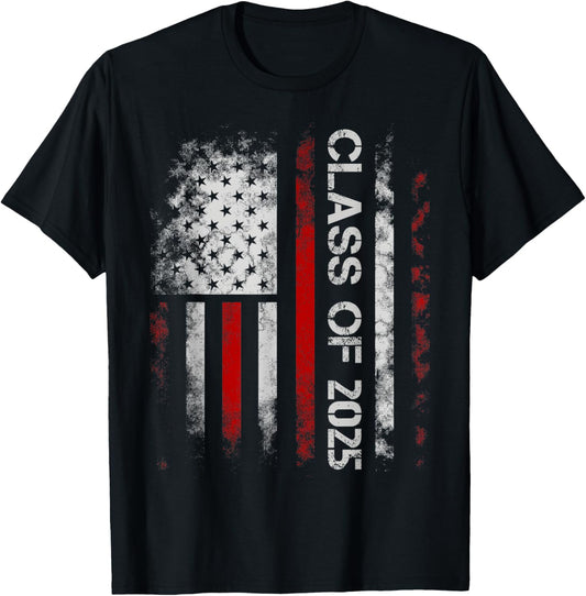 Class of 2025 American Flag USA Graduation for Him Senior T-Shirt