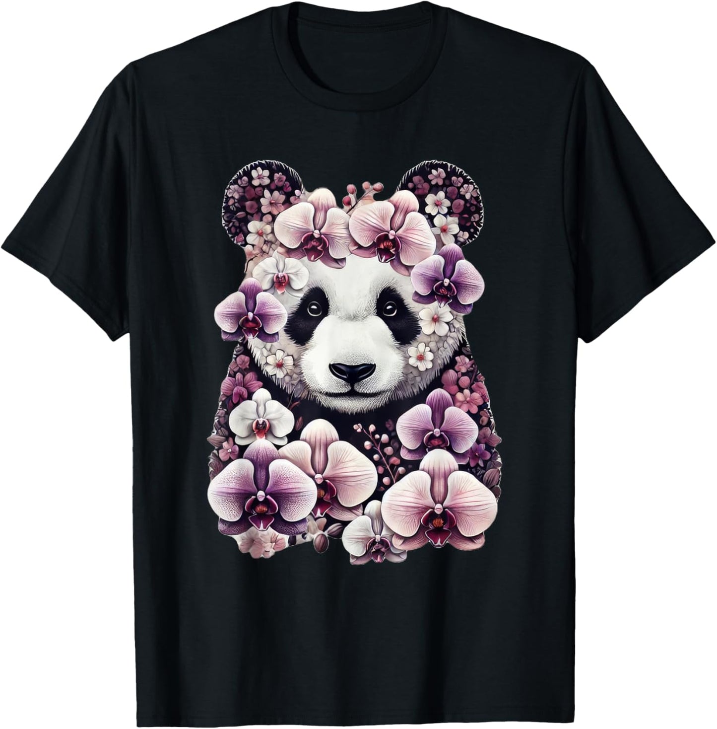 Orchid Panda Bear Flower Gardening Floral T-Shirt