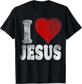 I LOVE JESUS vintage style retro T-Shirt