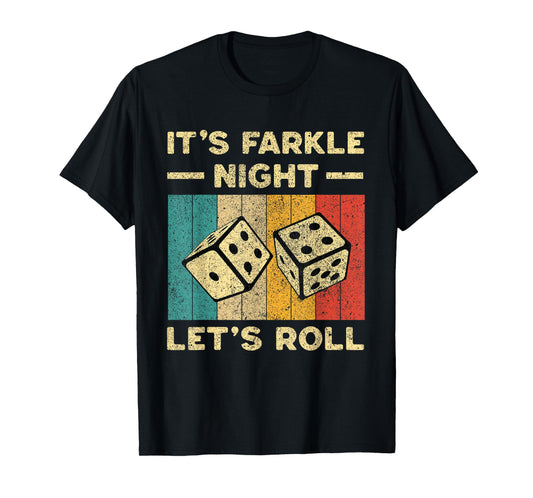 Let's Roll Farkle Night Vintage Farkle Dice Game T-Shirt
