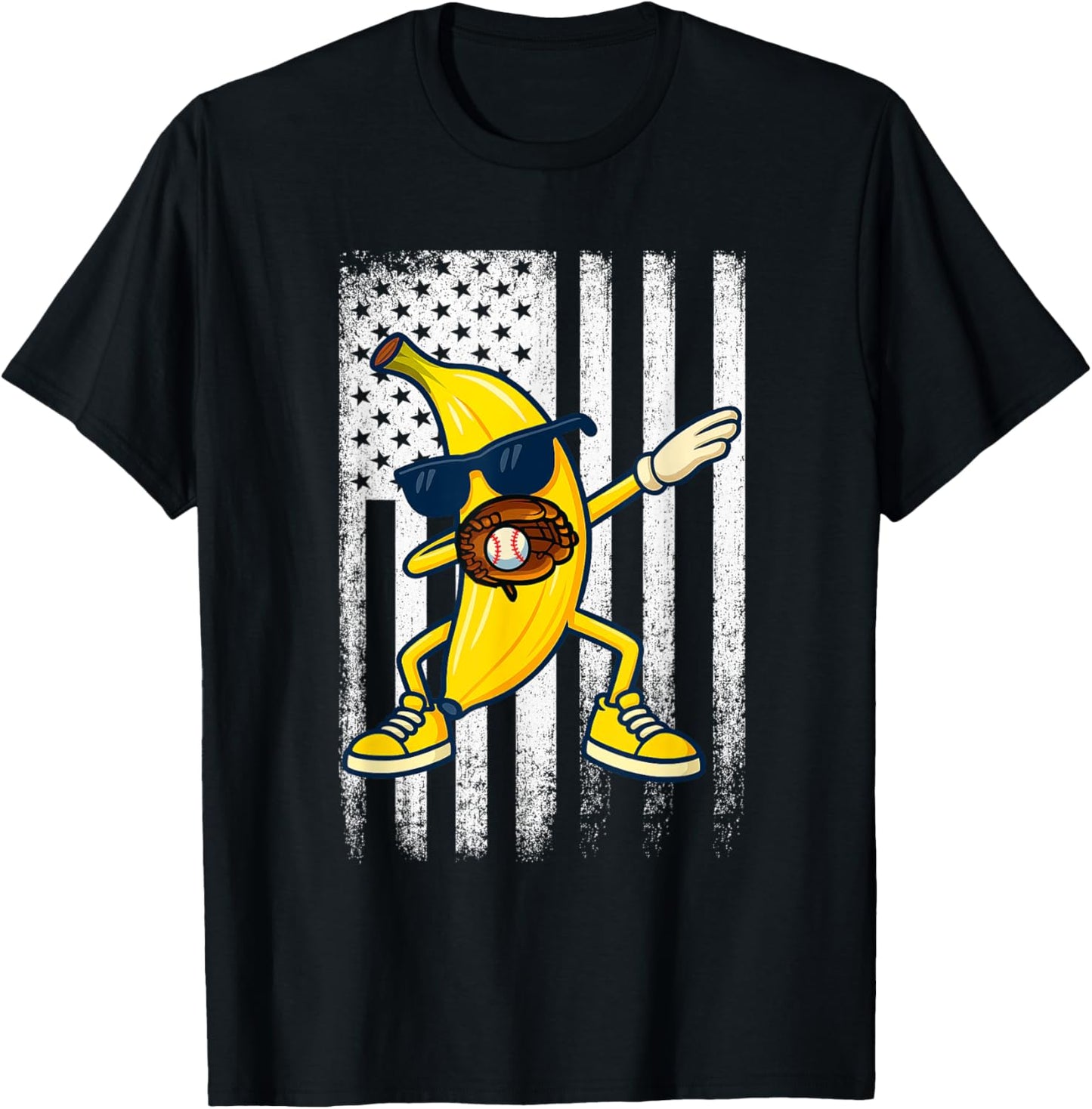 Vintage Banana Signal Monochrome Mascot Art Tee T-Shirt