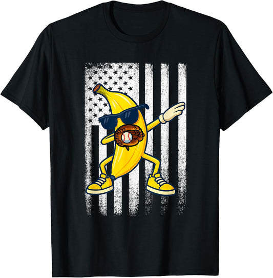 Vintage Banana Signal Monochrome Mascot Art Tee T-Shirt