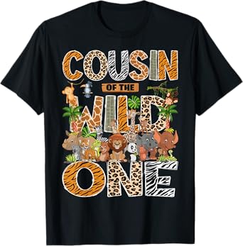 Cousin Of The Wild One Safari Zoo Animal 1St Birthday T-Shirt