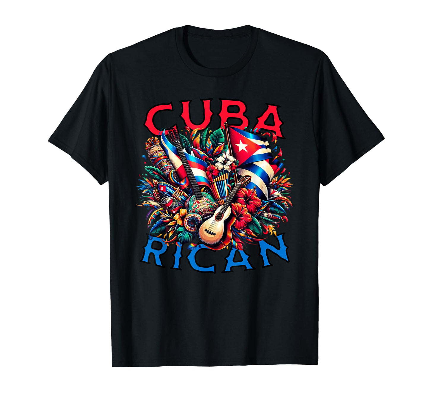 Cuba-Rican Cuban & Puerto Rican Colorful Culture celebration T-Shirt