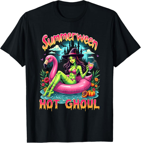 Summerween Witch Vibes Vacation Halloween Funny Party Group T-shirt