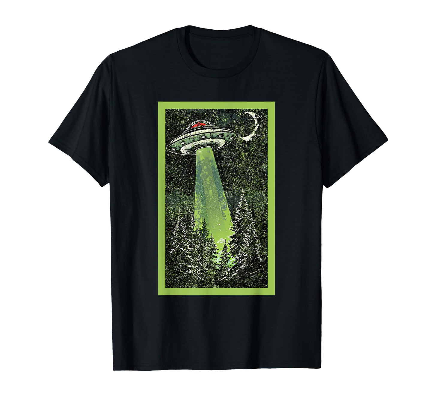 Vintage UFO Art Alien Abduction Graphic Flying Saucer Space T-Shirt