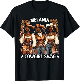 Cowgirl for Women African Tee Melanin Cow Girl Outfit T-Shirt