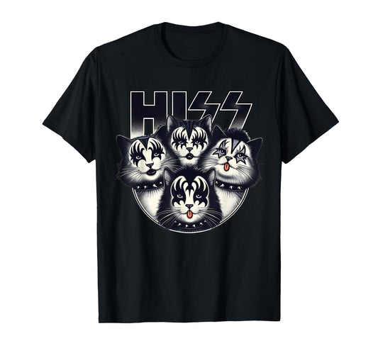 Cute Hiss Cats Rock Kittens Kitty Rocking Music Cat Lovers T-Shirt