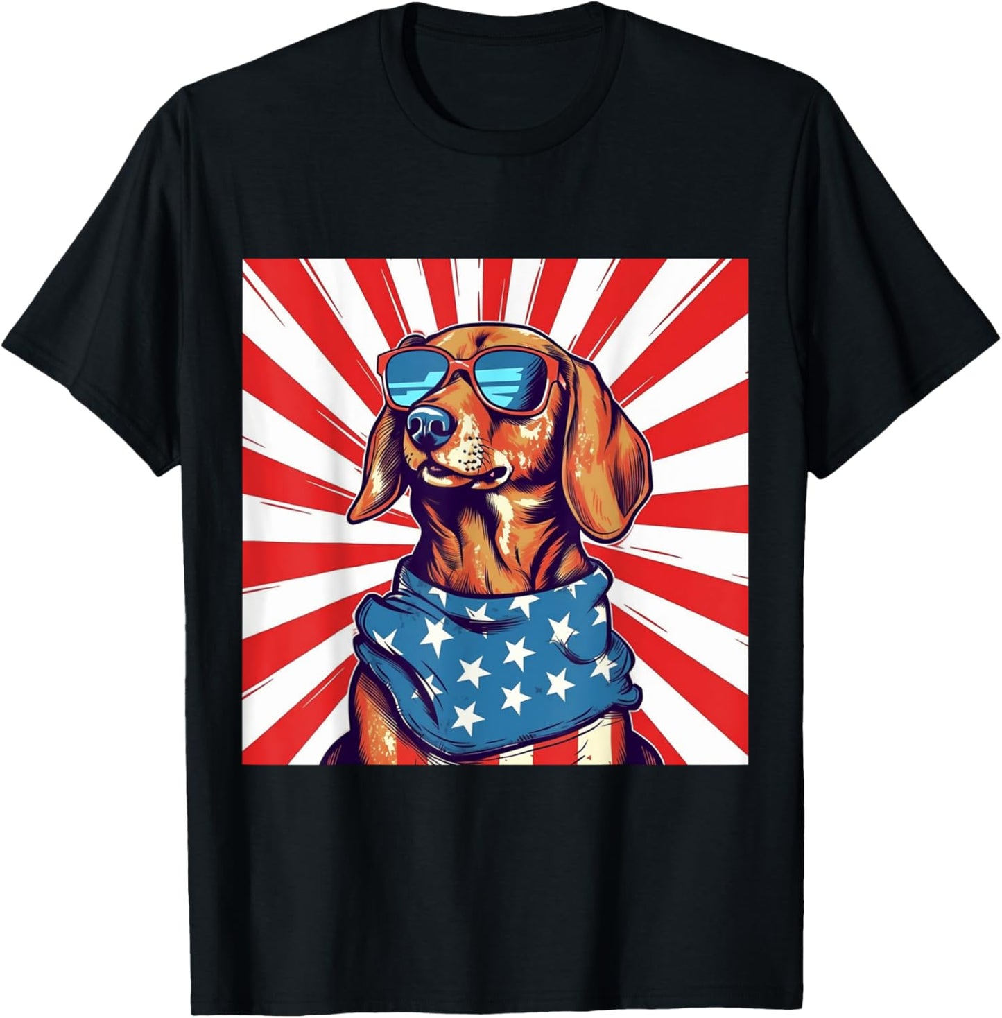 4th of July Funny Dachsund Weiner Dog Weenie USA America T-Shirt