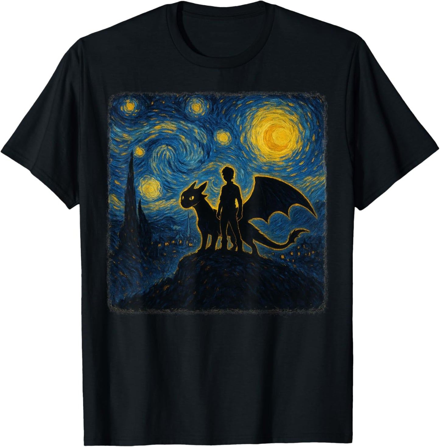 Dragon Starry Night Van Gogh Dragon For Boys Girls Kids T-Shirt