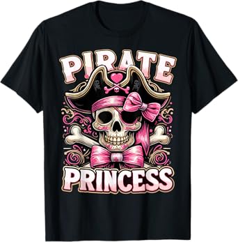 Funny Halloween Costume Pirate Princess Coquette Bow T-Shirt