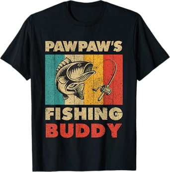 Funny Fishing Pawpaw's Fishing Buddy Vintage Fishing T-Shirt