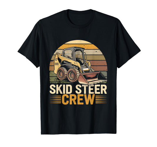 Retro Skid Steer Crew Vintage Heavy Equipment Operator T-Shirt