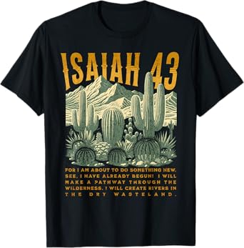 Boho Christian Bible Verse Trendy Jesus Southwest Cactus T-Shirt