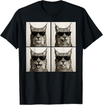 Funny Lynx Lover Cute Bobcat Photo Booth T-Shirt