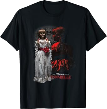 Annabelle Doll Portrait Collage Horror Movie T-Shirt