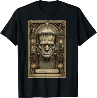 The Monster Frankenstein Vintage Halloween Tarot Card T-Shirt